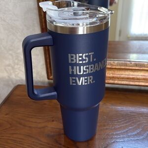 New 40 oz Mocosweeties Best Husband steel tumbler with Lid.